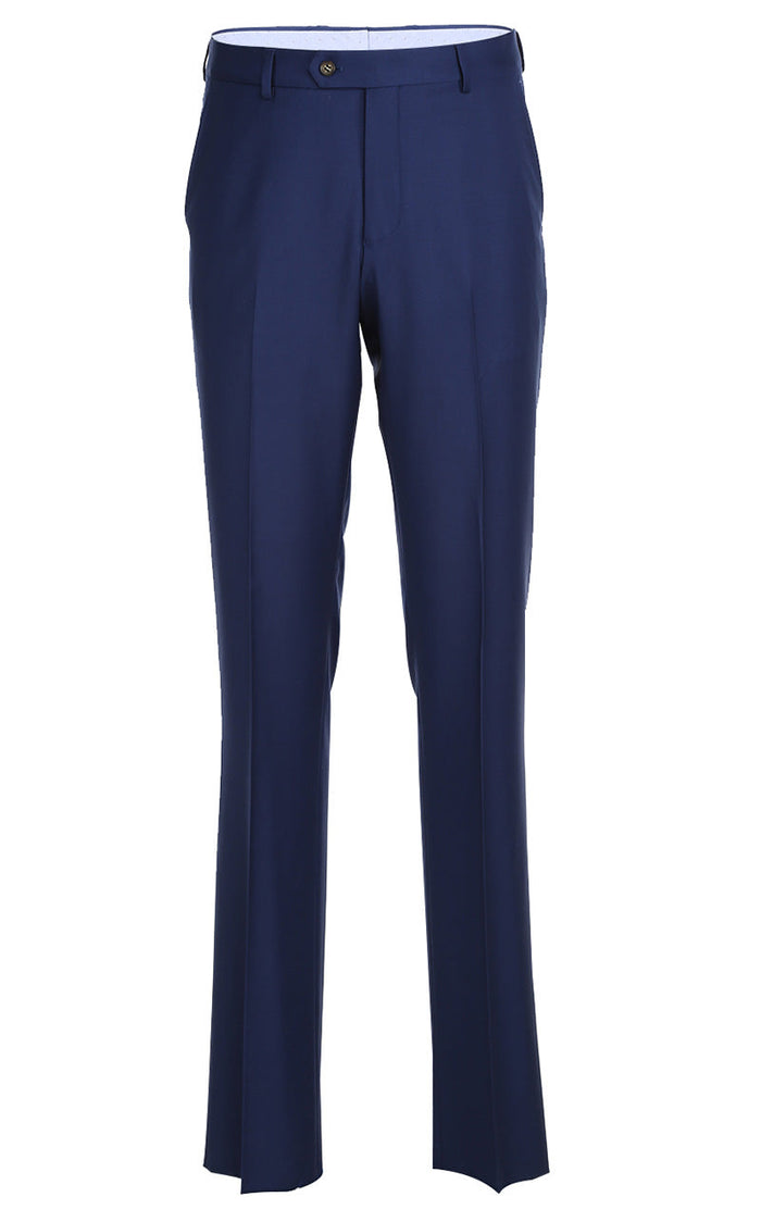 Half Canvas Wool Modern Fit 2 Piece Suit Blue