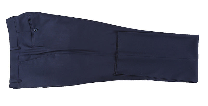 Half Canvas Modern Fit Wool Suit - Navy (2 Piece)