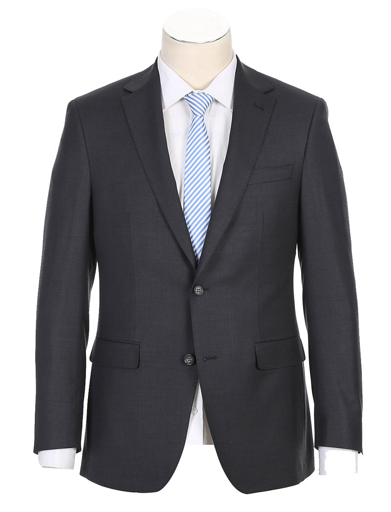 Half Canvas Wool Dress Suit 2 Piece Charcoal