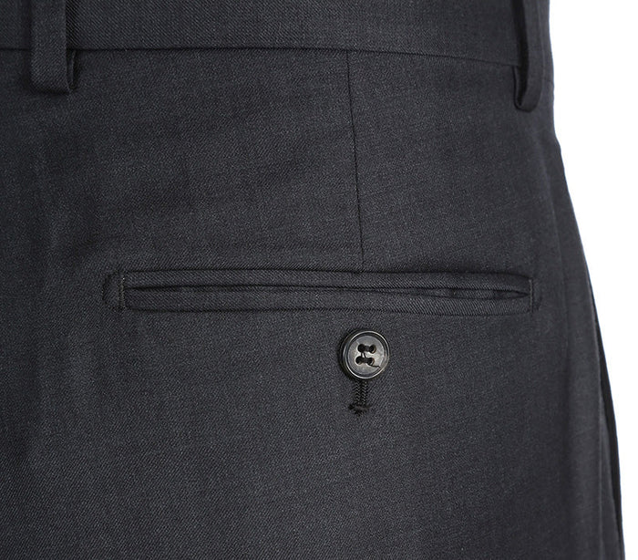 Half Canvas Wool Dress Suit 2 Piece Charcoal