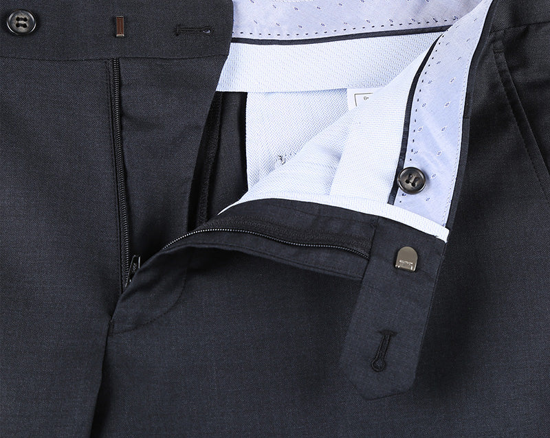 Half Canvas Wool Dress Suit 2 Piece Charcoal