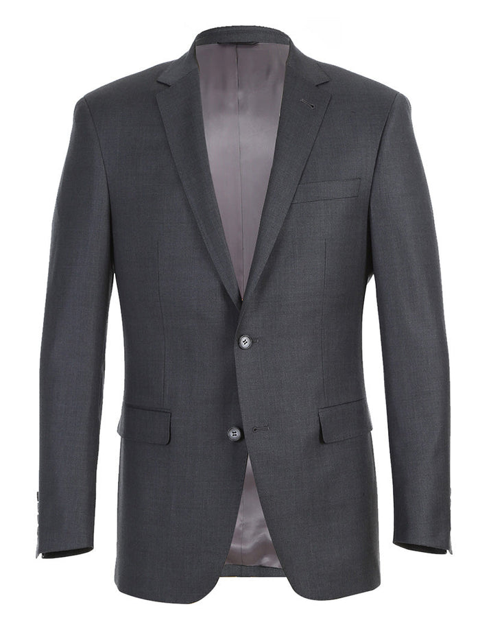 Half Canvas Wool Dress Suit Regular Fit Gray