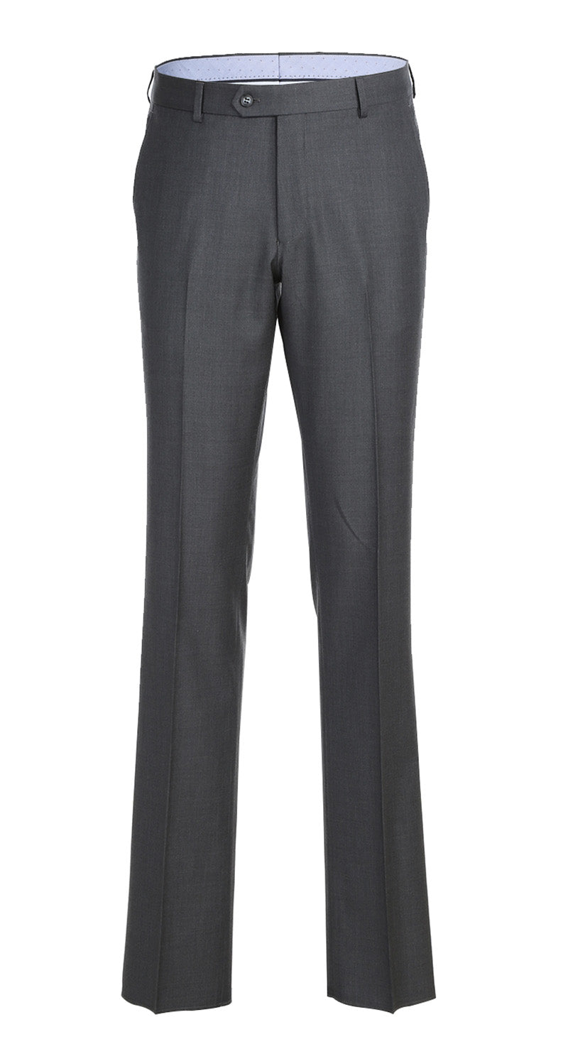Half Canvas Wool Modern Fit 2 Piece Suit - Gray