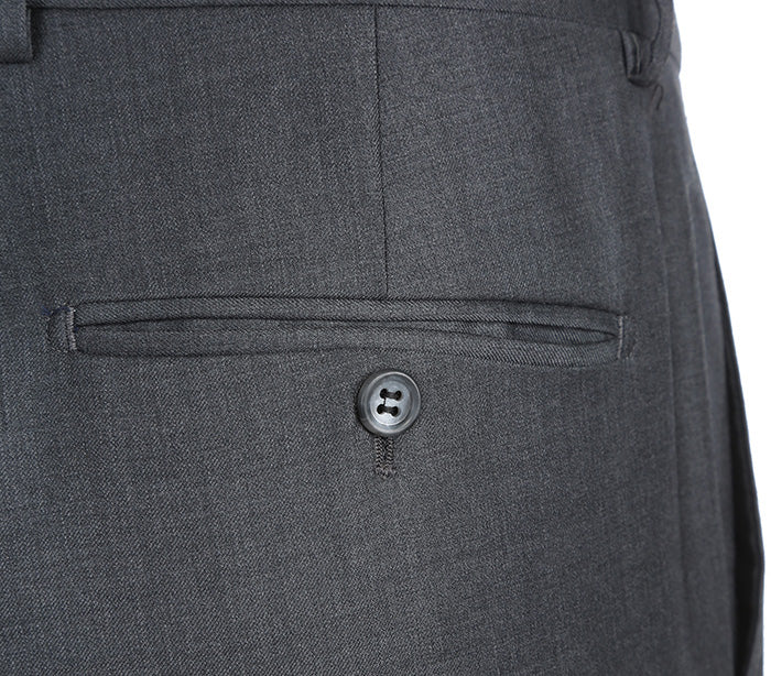 Half Canvas Wool Dress Suit Regular Fit Gray