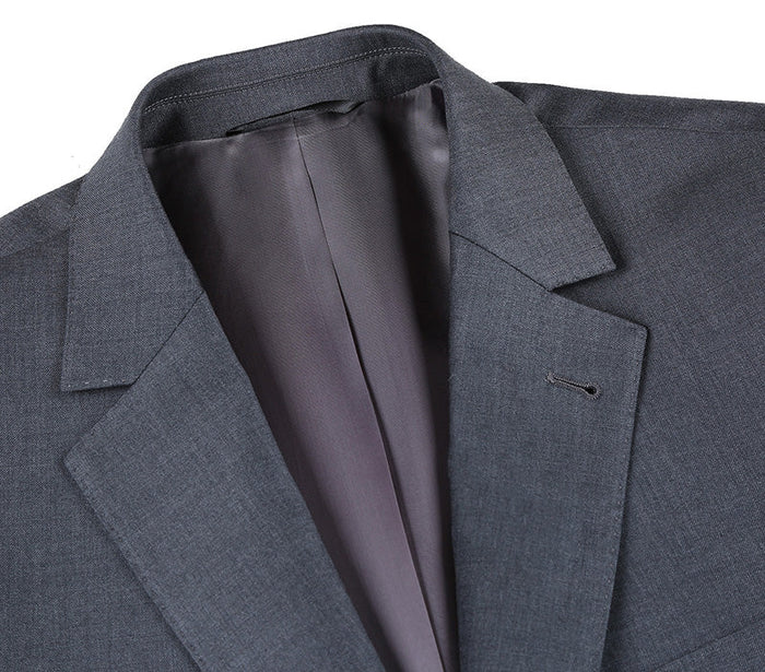 Half Canvas Wool Dress Suit Regular Fit Gray