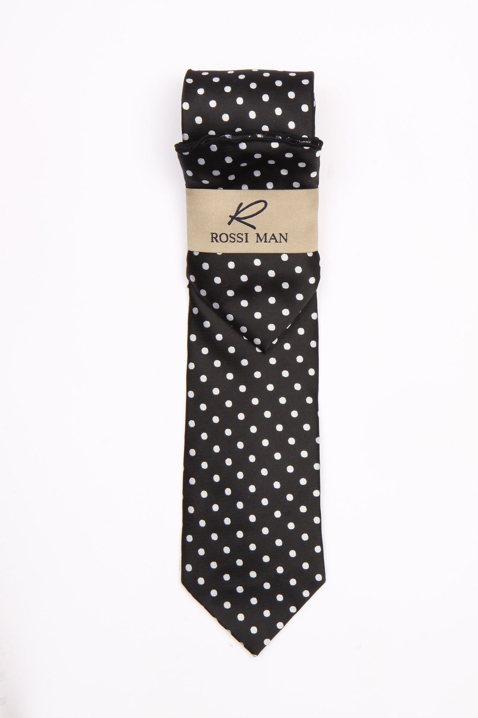 Rossi Man Polka Dot Tie & Pocket Round