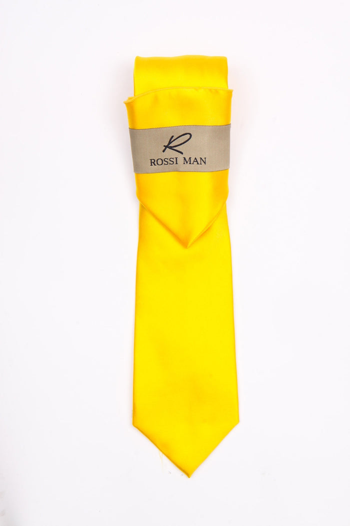 Rossi Man Yellow Tie and Pocket Round
