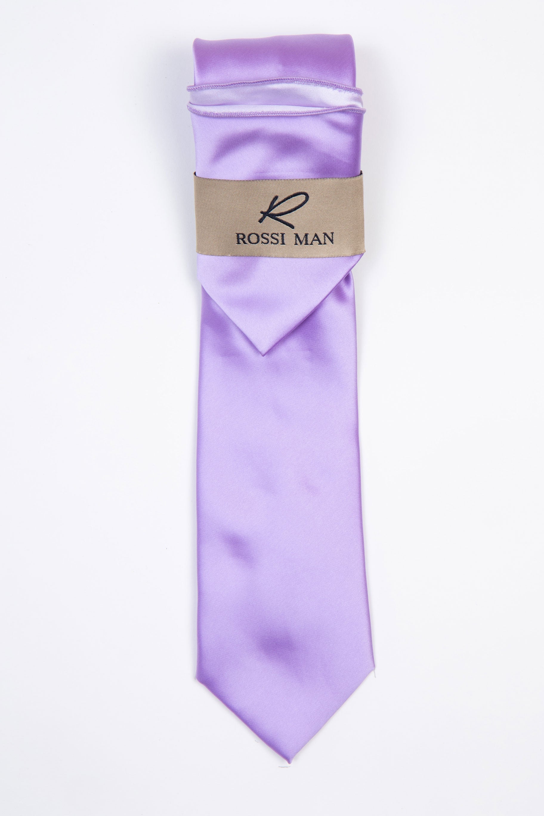 Rossi Man Lavender Tie and Pocket Round