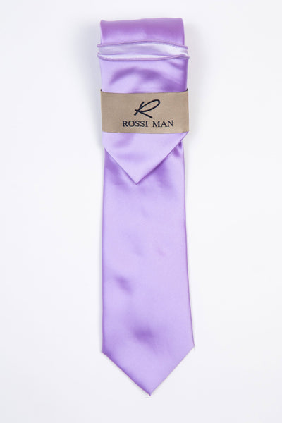 Rossi Man Lavender Tie and Pocket Round