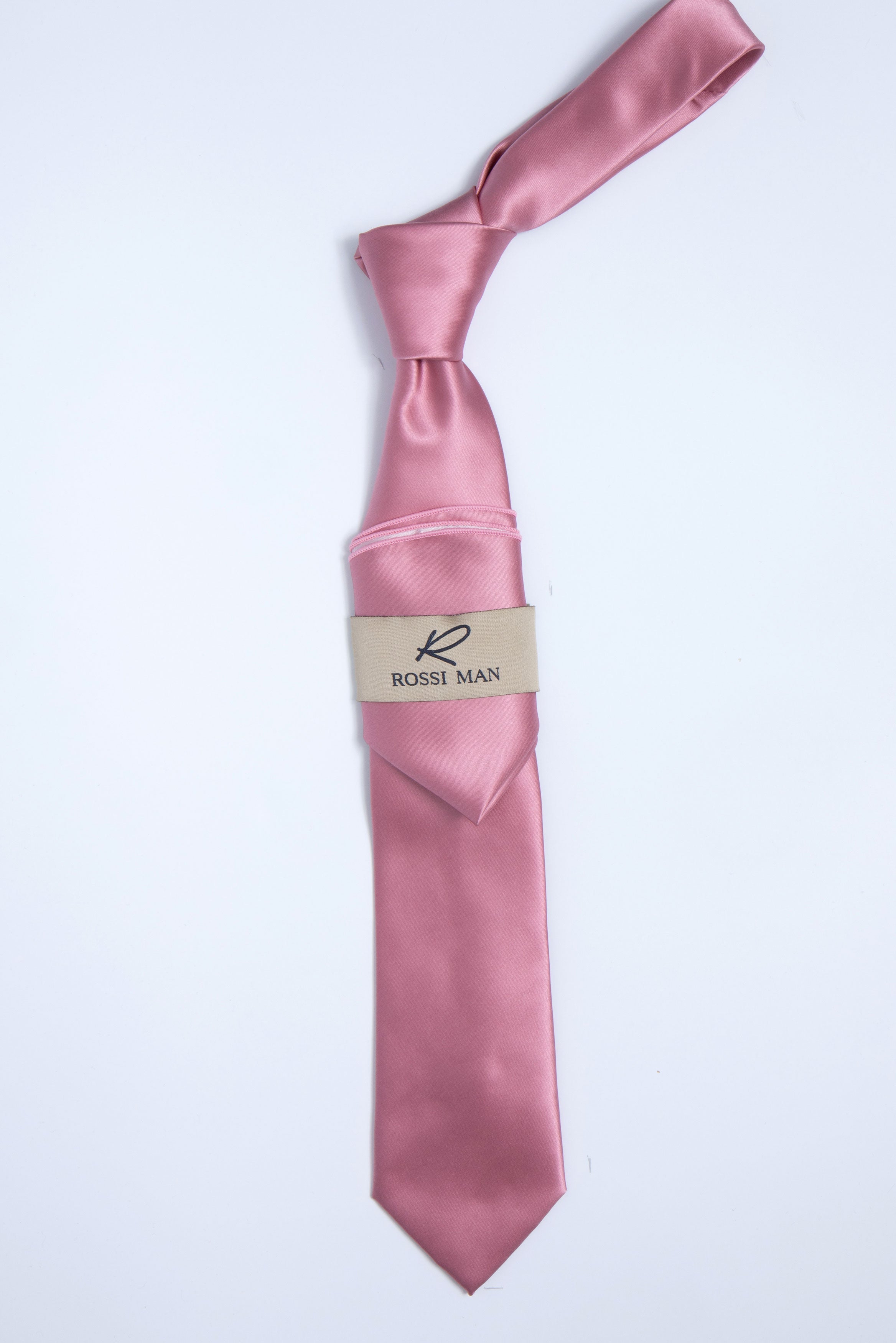 Rossi Man Dusty Pink Tie & Pocket Round Set