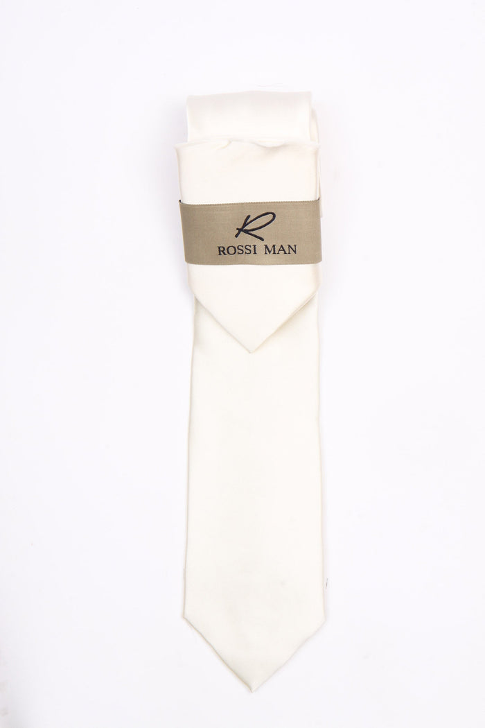 Rossi Man Cream Tie & Pocket Round Set
