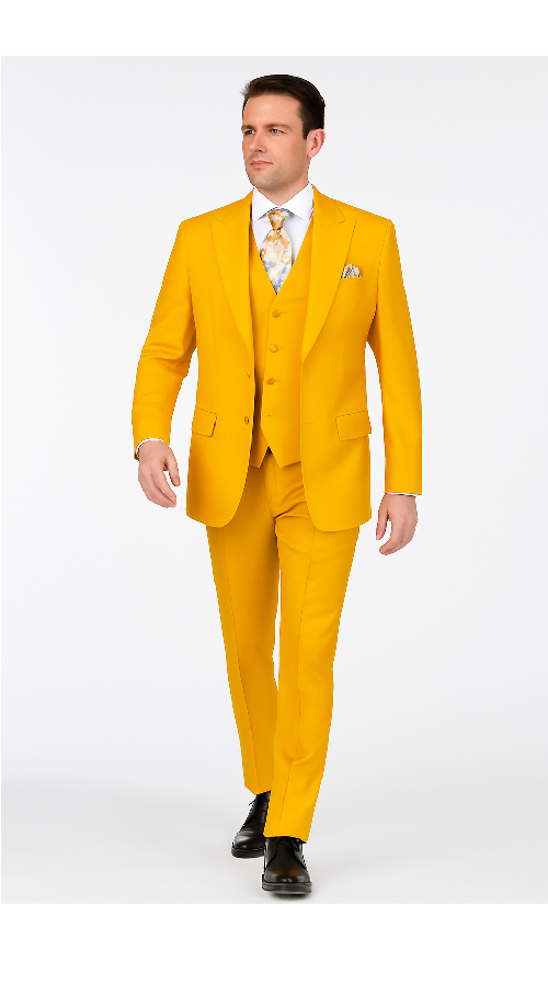 Modern Fit Yellow 3-Piece Suit by Rossi Man