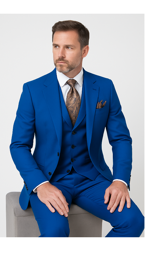 Rossi Man ELI RM110 Slim Fit Royal Blue Suit