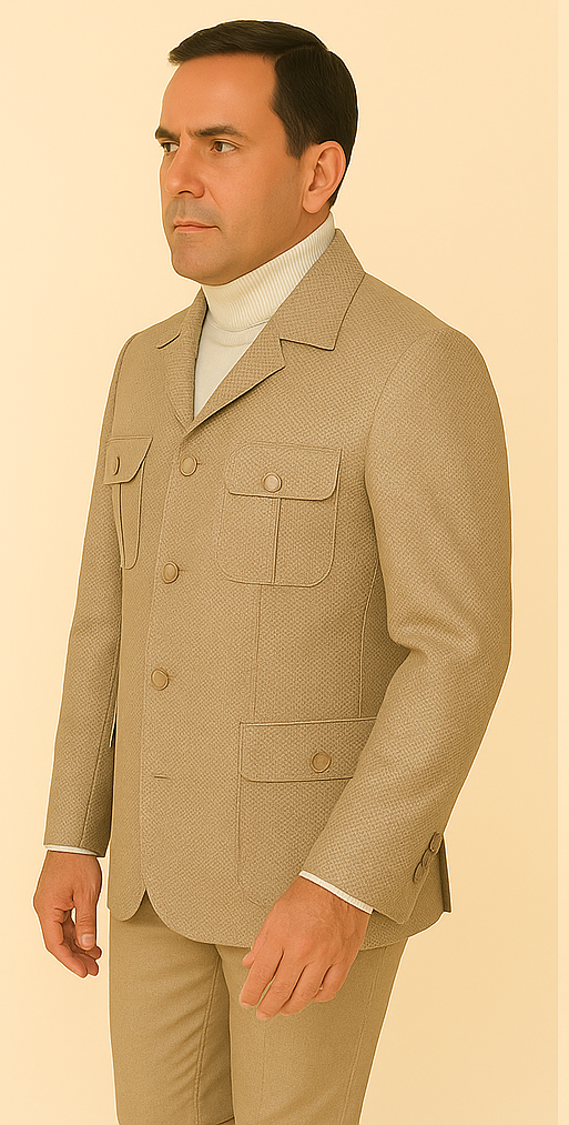 Rossi Man Modern Cream 3-Piece Slim Fit Suit