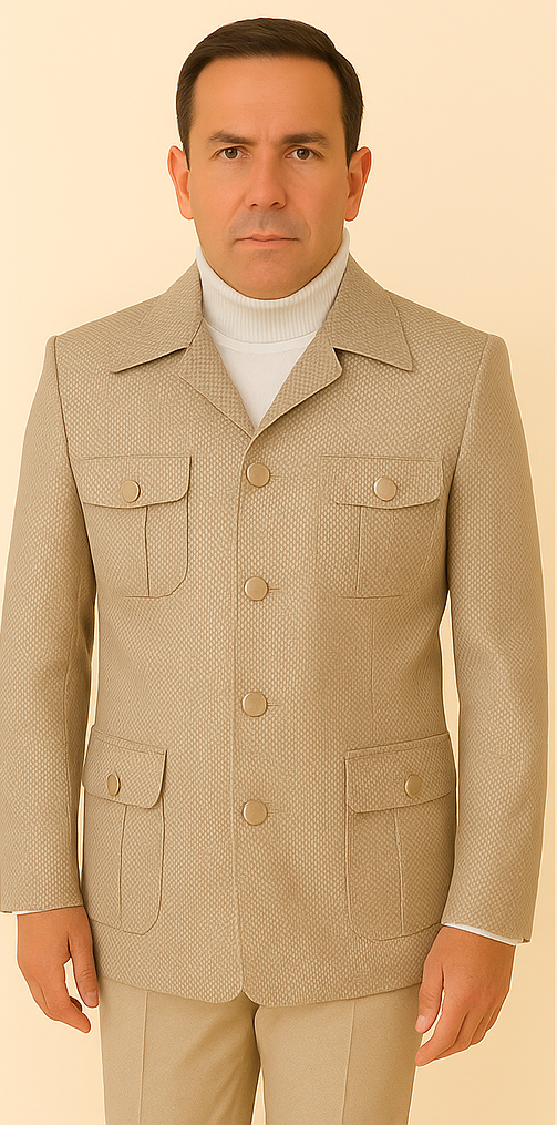 Rossi Man Modern Cream 3-Piece Slim Fit Suit