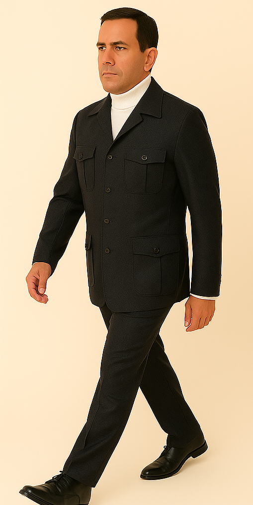 Rossi Man DUKE RM1769 Black 3-Piece Slim Suit