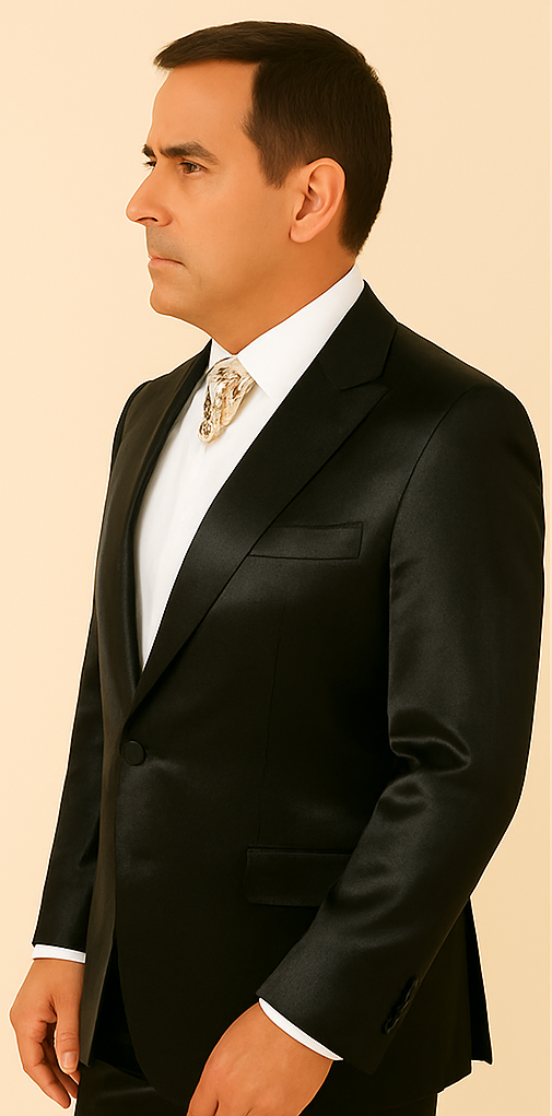 Rossi Man LEO RM1600 Black Slim 3-Piece Suit