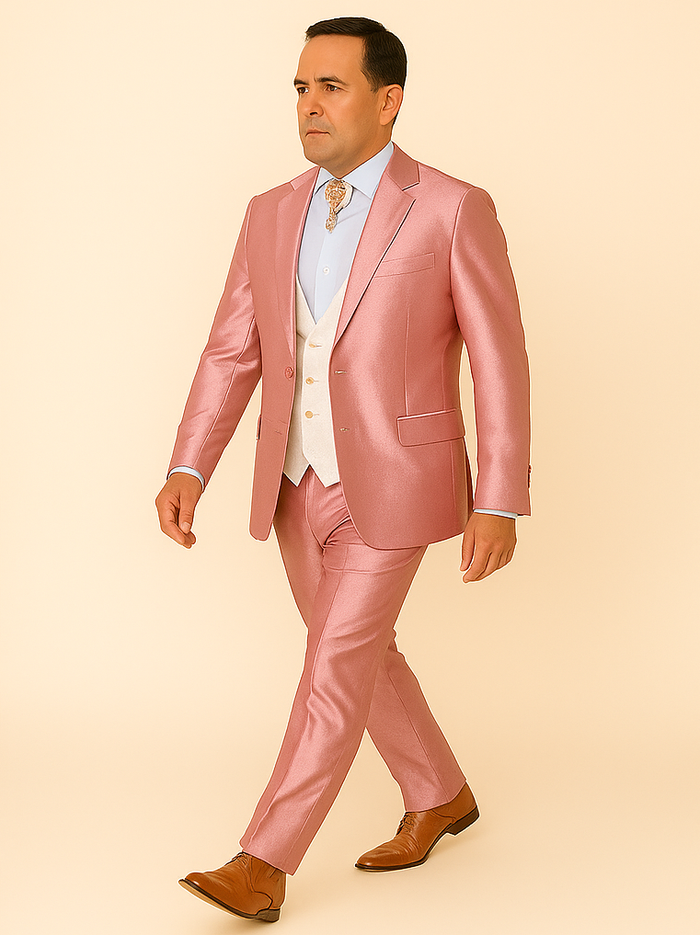 Rossi Man LEO RM1602 Pink 3-Piece Slim Suit