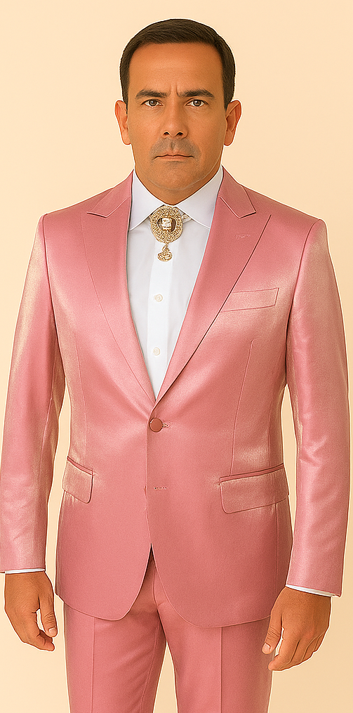 Rossi Man LEO RM1602 Pink 3-Piece Slim Suit
