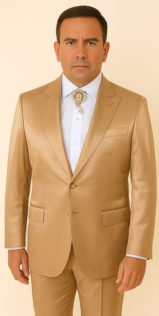 Men's Gold Slim Fit 3-Piece Suit by Rossi Man