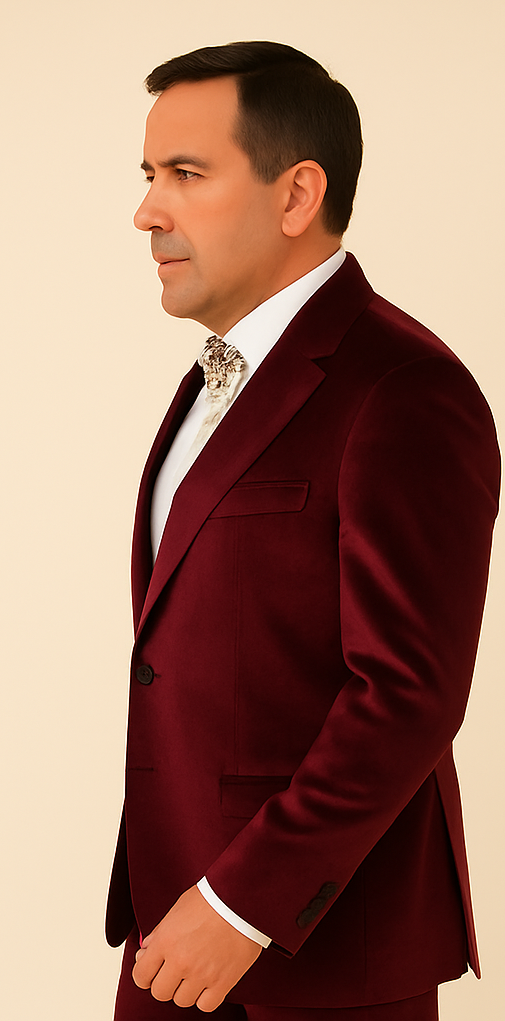 Rossi Man LEO RM1608 Slim Fit Dark Red 3-Piece Suit