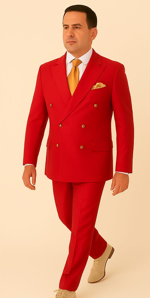 Rossi Man MILANO RM1191 – Slim Fit Red 3-Piece Suit for Men | Stylish Modern Formalwear