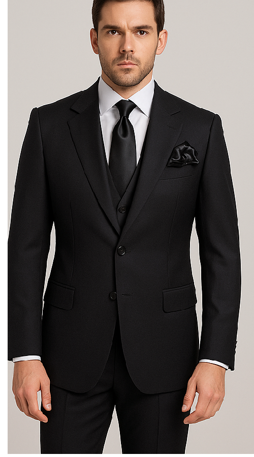 Rossi Man Sam Collection Slim Fit Black Suit