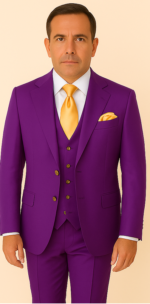Rossi Man BOND RM1778 Slim Fit 3-Piece Purple Suit