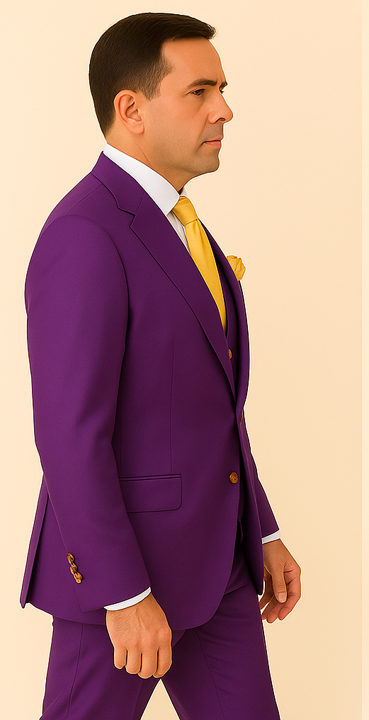 Rossi Man BOND RM1778 Slim Fit 3-Piece Purple Suit