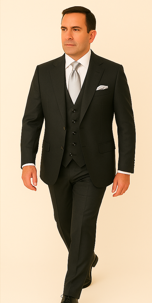 Rossi Man BOND RM1779 Slim Fit 3-Piece Black Suit – Tailored Formalwear for Men