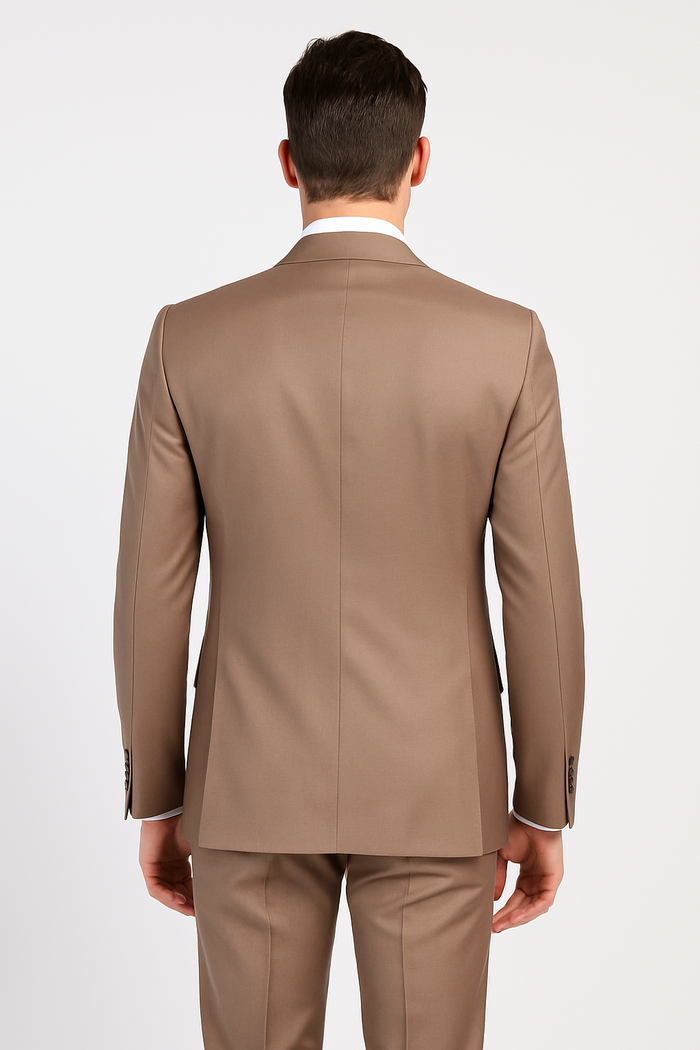 Rossi Man Max Slim Fit 3-Piece Mocha Suit