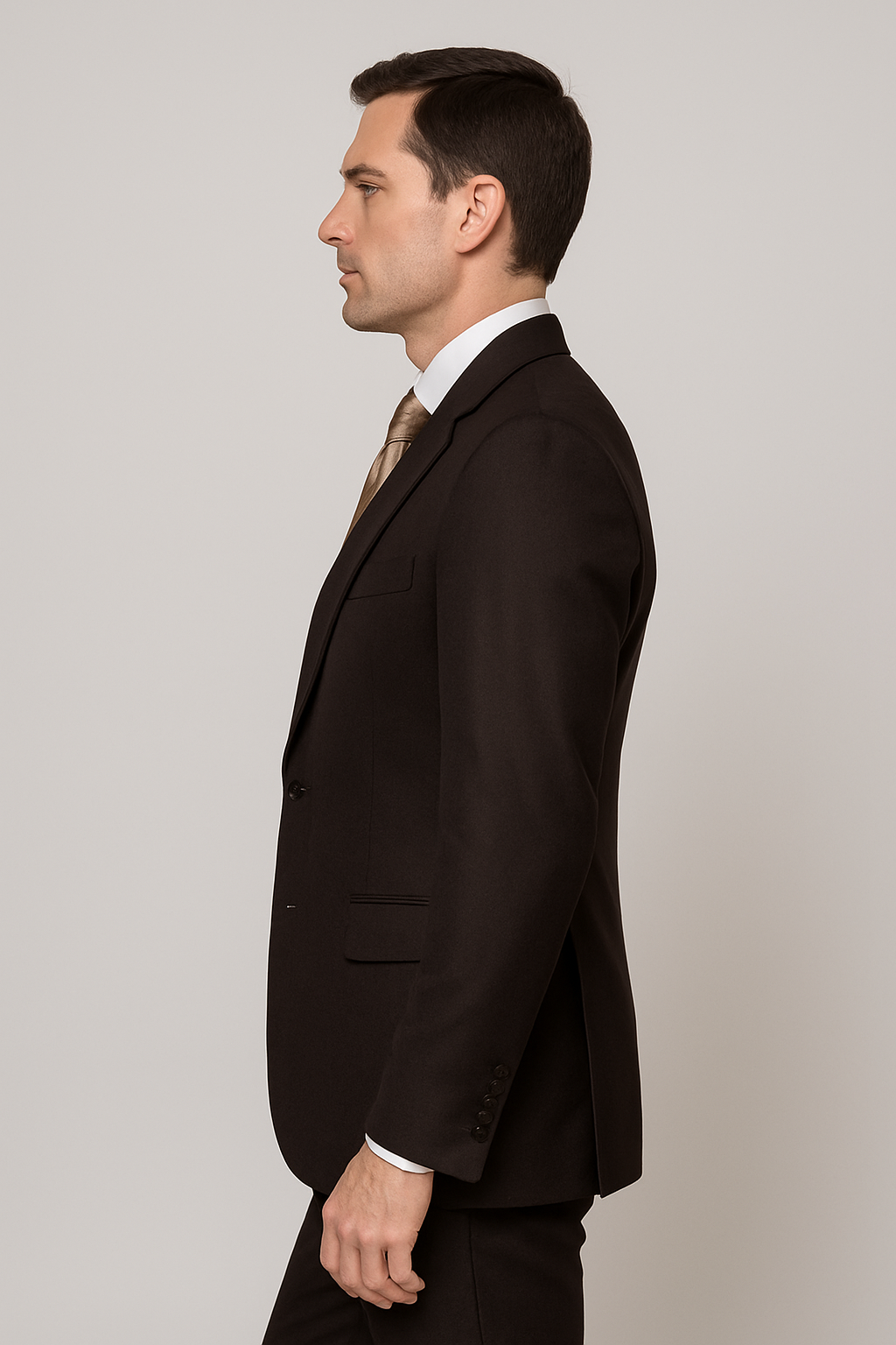 Rossi Man Chocolate Brown 3-Piece Slim Suit