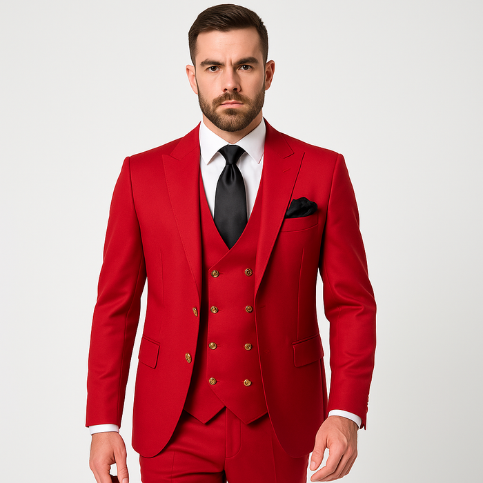 Rossi Man Max Red Slim 3-Piece Suit