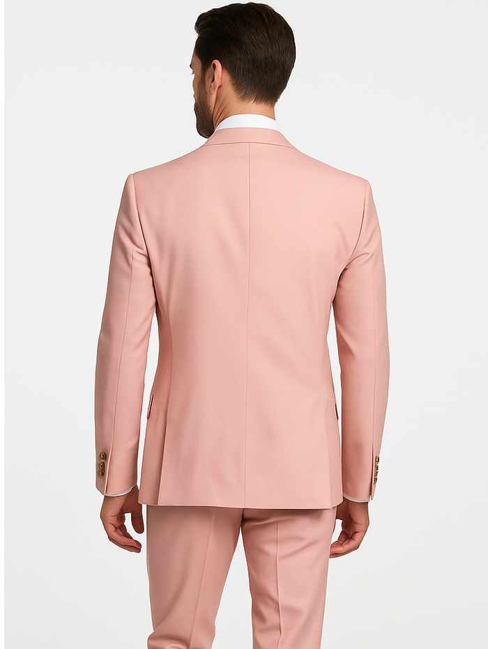 Rossi Man MAX RM1203 Slim Fit Pink Suit 3-Piece