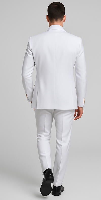 Rossi Man MAX RM1374 Slim Fit 3-Piece White Suit