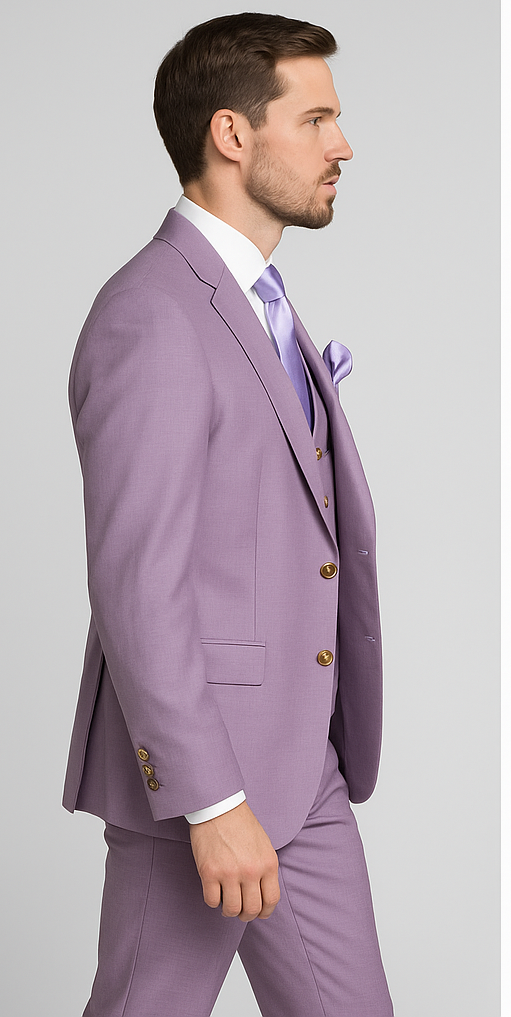 Rossi Man Slim Fit Lavender 3-Piece Suit