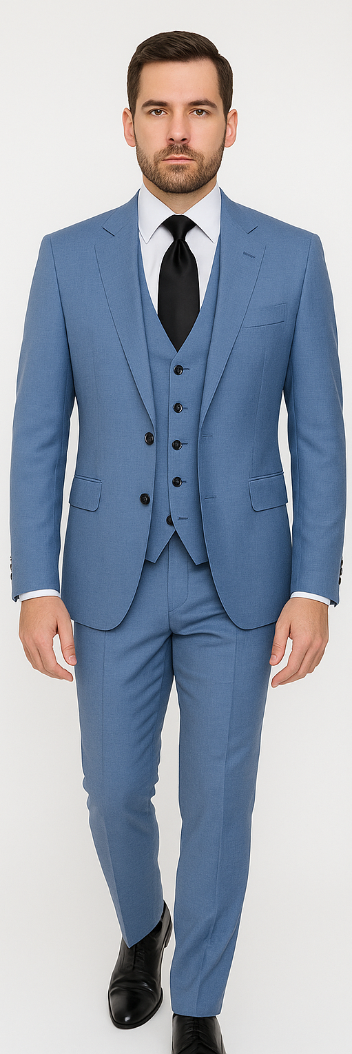 Rossi Man MAX Slim Fit 3-Piece Blue Suit