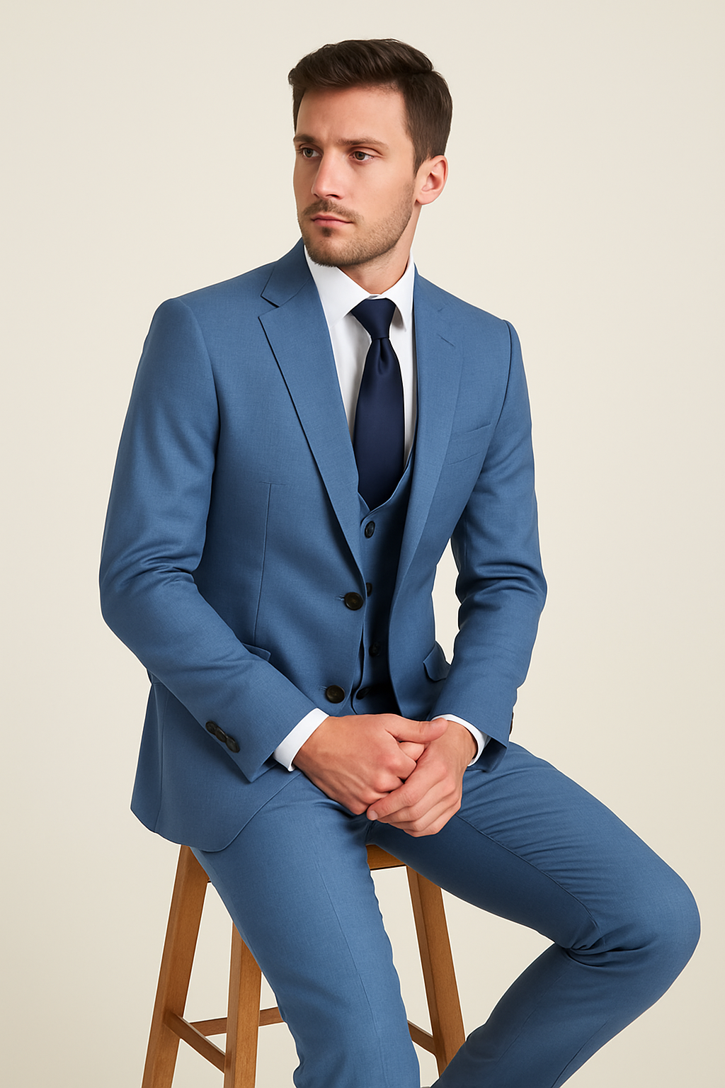 Rossi Man MAX Slim Fit 3-Piece Blue Suit