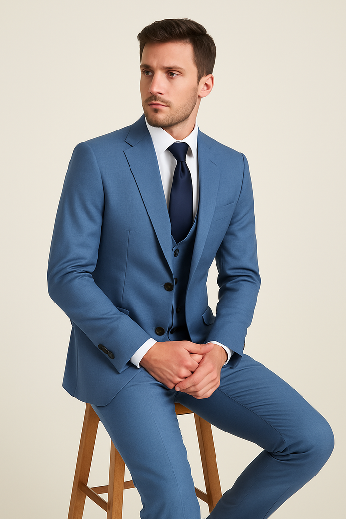 Rossi Man MAX Slim Fit 3-Piece Blue Suit