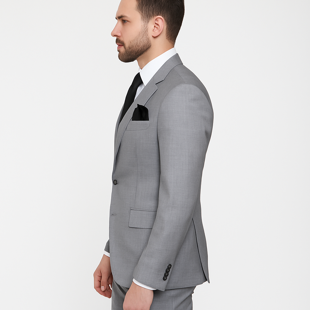 Rossi Man Slim Fit 3-Piece Solid Grey Suit