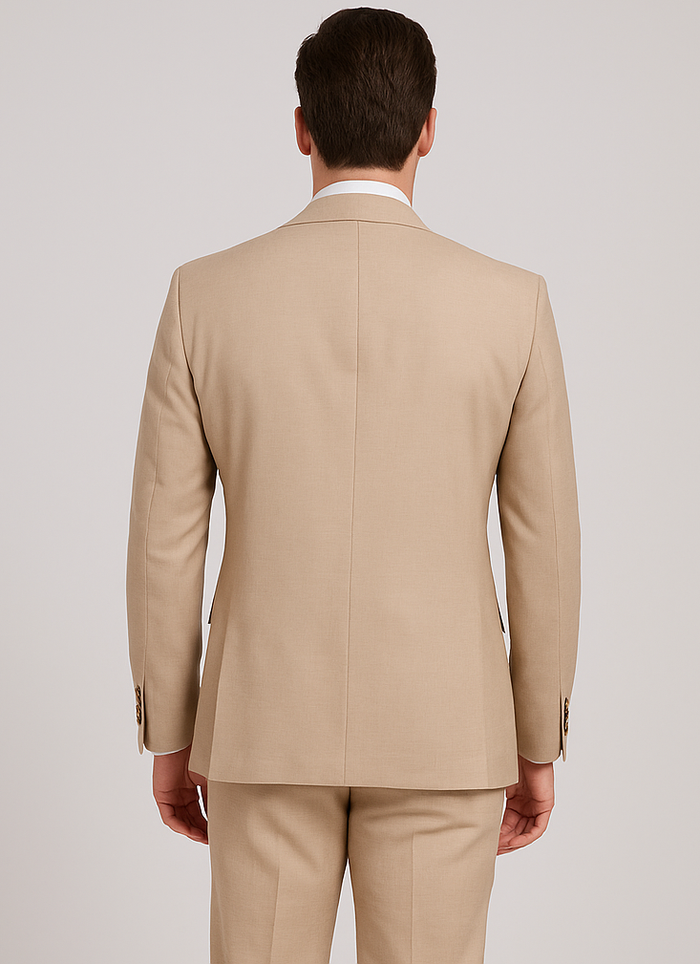 Slim Fit 3-Piece Beige Suit by Rossi Man