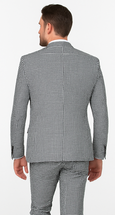 Rossi Man MAX RM1710 Black and White Slim Suit