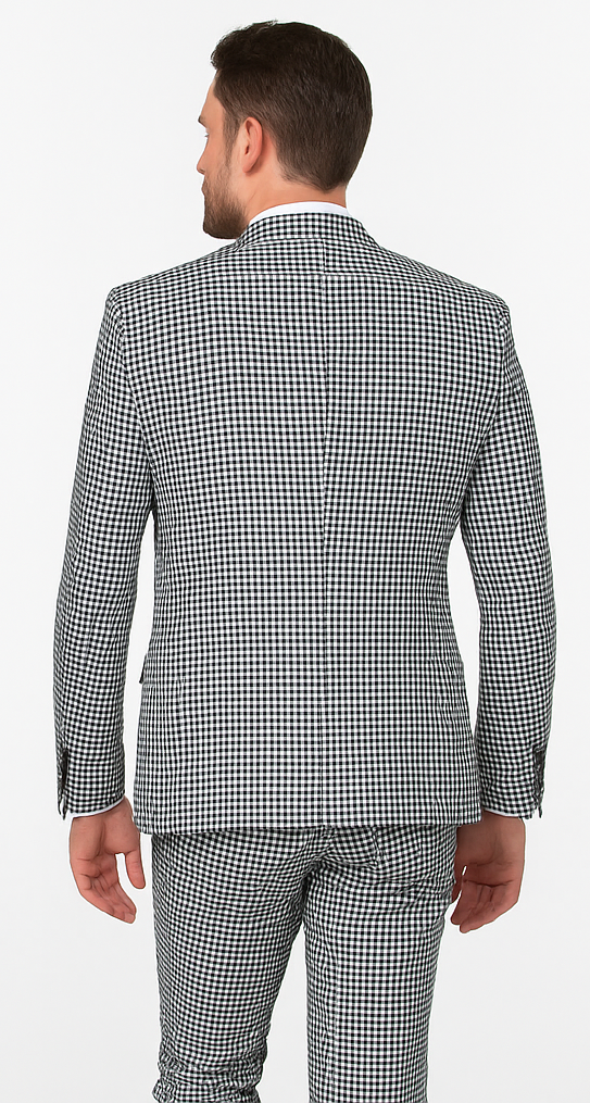 Rossi Man MAX RM1710 Black and White Slim Suit