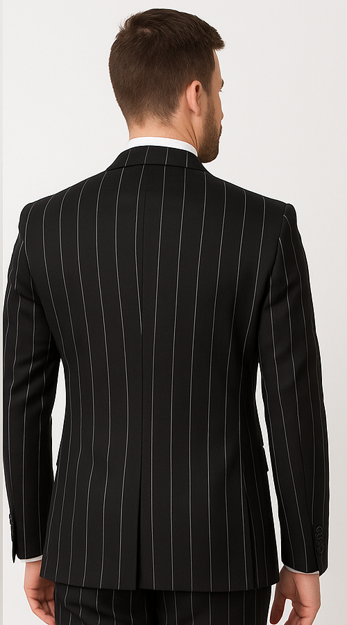 Rossi Man Max RM1728 Black Stripe Slim Suit