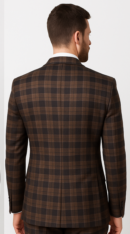 Brown Slim Fit 3-Piece Suit by Rossi Man Max