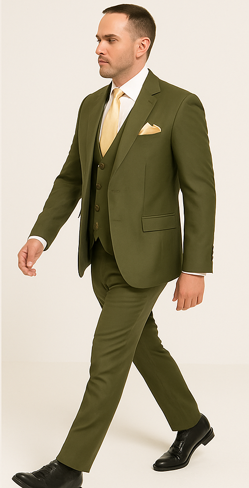 Rossi Man MAX Olive 3-Piece Slim Suit