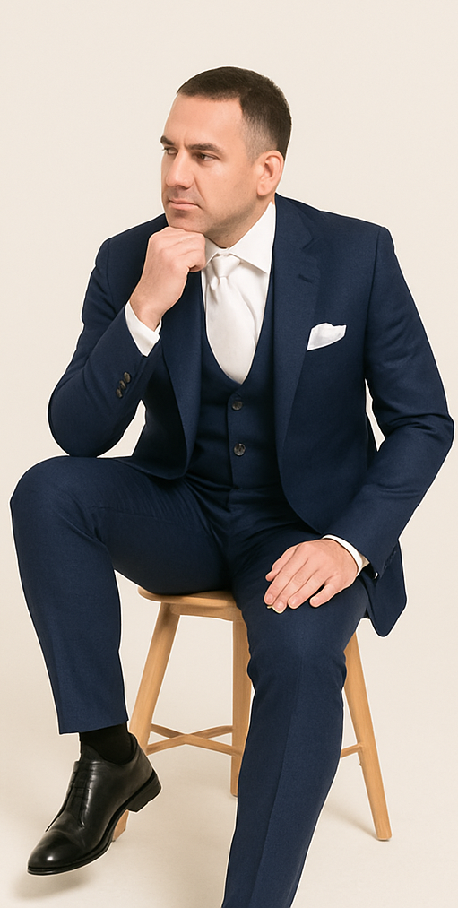 Rossi Man MAX RM1783 Blue Slim 3-Piece Suit