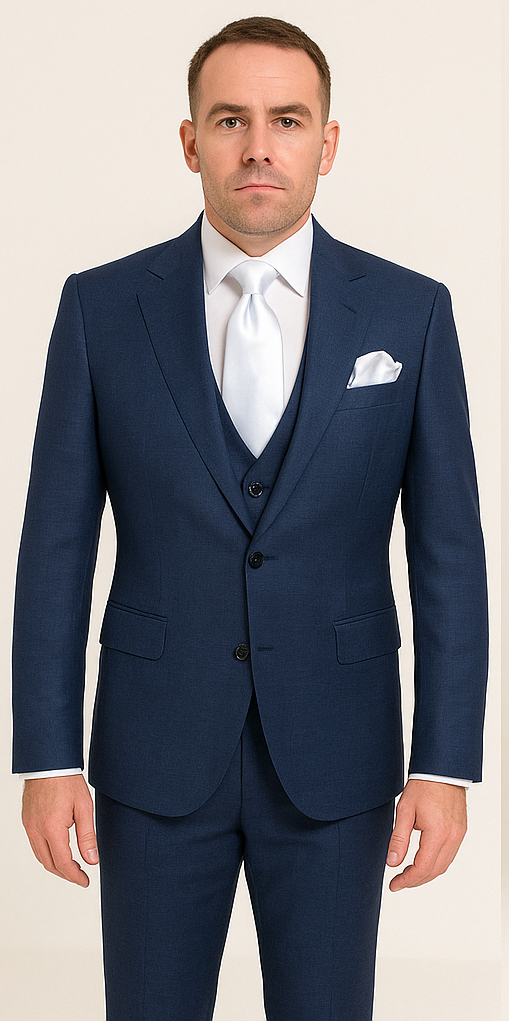 Rossi Man MAX RM1783 Blue Slim 3-Piece Suit