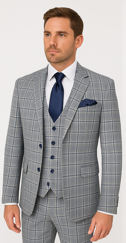 Rossi Man MAX RM1820 Slim Fit 3-Piece Suit