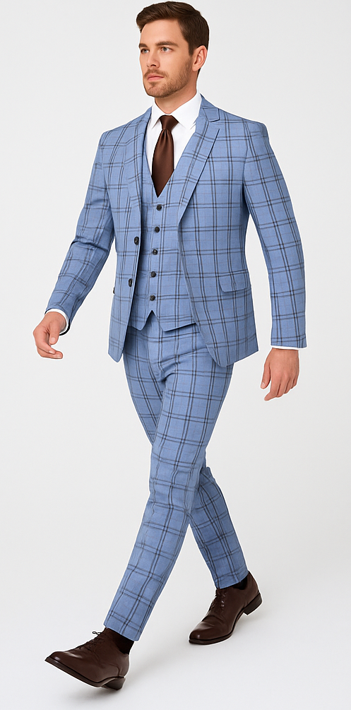 Rossi Man MAX RM1822 Slim Fit 3-Piece Suit